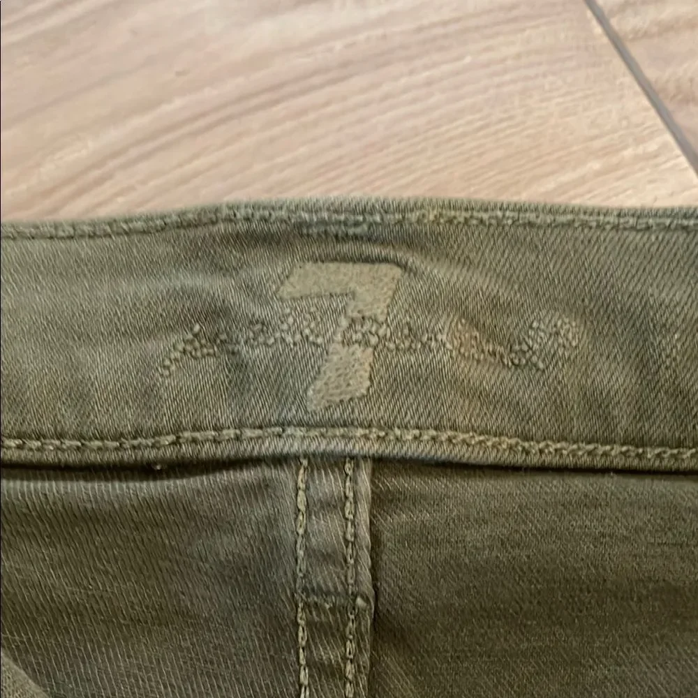 7 For All Mankind High Waist Green Shorts